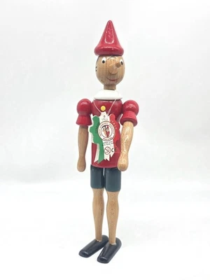 Muñeca Pinocho de Madera C2 Rainoldi 1981 De Colección Articulada Pintada a Mano Italia Nueva Con Etiquetas Foto 1 de 4