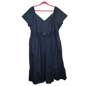 Neu mit Etikett Torrid Baumwollpopeline durchsichtig Spitze Taille Tie Back Stufen Midikleid 3X klassisch - Bild 1 von 17