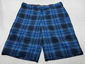 Nike Golf Shorts Mens 34 Blue Plaid Tour Performance Dri Fit Casual 509182-496 - Picture 1 of 11