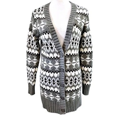 Bass Fair Isle Knit Cardigan Sweater Long Sleeve Button Front Women's Size M - Image 1 of 4