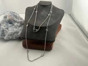 Judith Ripka 925 Sterling Silver Stationary Neclace W/ Diamonique 36" Long - Picture 1 of 6