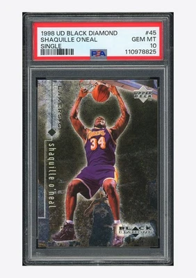 1998-99 Upper Deck Black Diamond Shaquille O'Neal Single #45 Lakers Psa 10 - Image 1 of 2