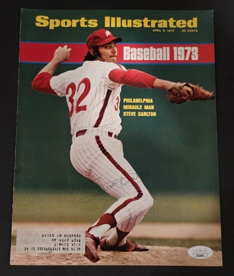 1973 STEVE CARLTON Signed Sports Illustrated Cover-HOF-PHILADELPHIA PHILLIES-JSA - Image 1 of 4