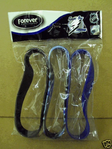 Tampa Bay Lightning 3 Rubber Wristbands Bracelets New Cover
