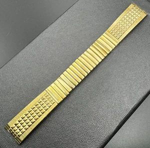 Vintage JB Champion Bulova Accutron Gold Color Watch Metal Band Bracelet BU-88A - Picture 1 of 9