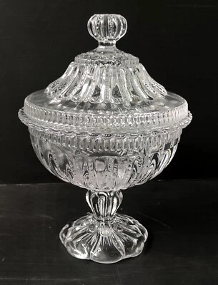 DRAGEOIR BONBONNIERE VERRE MODELE RENAISSANCE VERRERIE PORTIEUX ART DECO - Photo 1/4