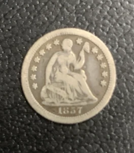 1857-O Seated Liberty Silber Half Dime 5c New Orleans Mint US Münze - Bild 1 von 2