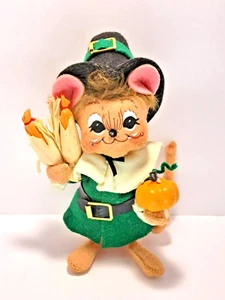 2007 Annalee Pilgrim Boy Mouse Fall Harvest Thanksgiving Doll - 6" - Picture 1 of 6