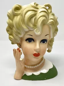 Vintage Relpo 2055 Lady Head Vase Japan READ DESCRIPTION - Picture 1 of 16