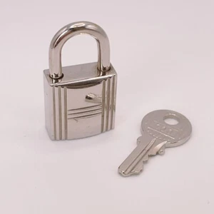 【Near MINT】 HERMES Cadena Set of Padlock & Key Silver Charm Number Random F/S - Picture 1 of 7