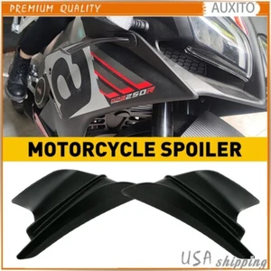 Aerodynamic Wings Winglets Side Fairing Spoiler Black For Suzuki GSX R1000 R600 - Picture 1 of 9