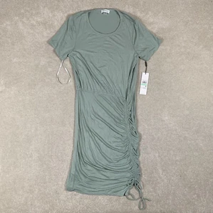 Calvin Klein 8 Knee LEngth Dress Ruched Detail Short Sleeve Sage Green - Picture 1 of 11