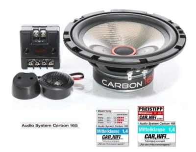 Audio System Carbon 165 16,5cm 2-Wege Lautsprecher Set 250 Watt 165mm Auto Boxen - Bild 1 von 4