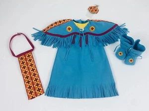 American Girl Doll Kaya’s Blue Pow-Wow Outfit Dress Of Today- Missing Feathers - Picture 1 of 9