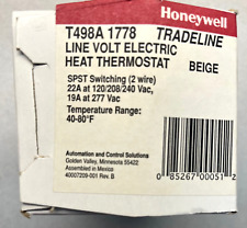 Honeywell T498A1778 Tradeline Line Voltage Electric Heat Thermostat, Beige