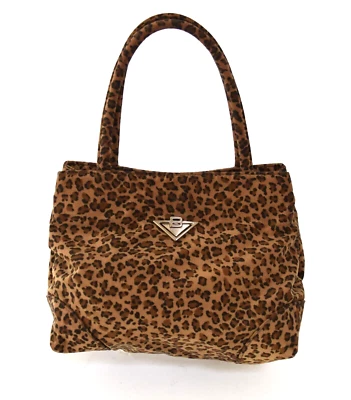 Bottega Veneta Nylon Animal Leopard Print 2 Compartment 2 Handle Purse Bag - Image 1 of 4