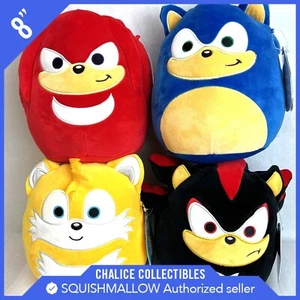 Peluche Squishmallow Kellytoy Sonic Knuckles Tails Knuckles 8 pouces neuf avec étiquettes lot de 4 - Photo 1/9