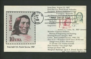 Ranto Cachet US FDC #2183 on 2175 w/ Native American Indian Sitting Bull 1989 - Picture 1 of 2