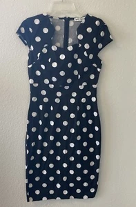 Grace Karin Dress Size XS Black Polka Dot Stretch Rockabilly 50s 60s Pencil - Picture 1 of 17