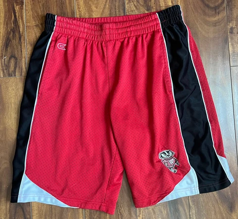 Wisconsin Badger Mesh Basketball Shorts Athletic Gym Mens S Cover