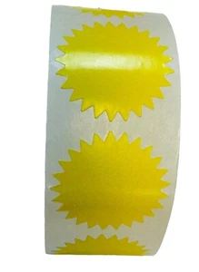 Yellow STARBURST (2") Direct Thermal Zebra Labels - 2 RLS of 700 EA - Picture 1 of 5