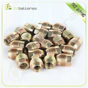 24 Pcs | 14x1.7mm Open End Wheel Lug Nuts | Gold | Fits Chevrolet GMC Cadillac - Picture 1 of 6