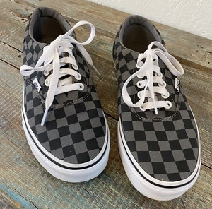 vans gray and white checkered