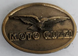 vintage Great American Belt Buckle Moto Guzzi Motorcycle eagle oval 3.5" - Picture 1 of 1