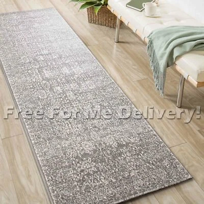 SULIS ALLOVER VINTAGE GREY TRADITIONAL RUG RUNNER (M) 80x300cm **FREE DELIVERY** - Image 1 of 4