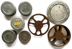 LOTE ORIGINAL VINTAGE DE LATAS DE PELÍCULA Y CARRETES DE PELÍCULA METÁLICOS KODAK 16mm años 50 - Imagen 1 de 6