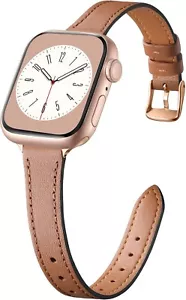 Top Grain Genuine Leather For Apple Watch Series 10 9 8 7 6 5 4 3 2 1 SE Ultra - Picture 1 of 7