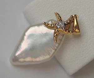 Fine ★ Brillant Anhänger in aus 585 Gold mit Diamant Perle Pendant pearl ♦️ 7658 - Bild 1 von 12