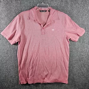 Travis Matthew Short Sleeve Polo Shirt Men Large Red Pima Cotton Polyester - Picture 1 of 5