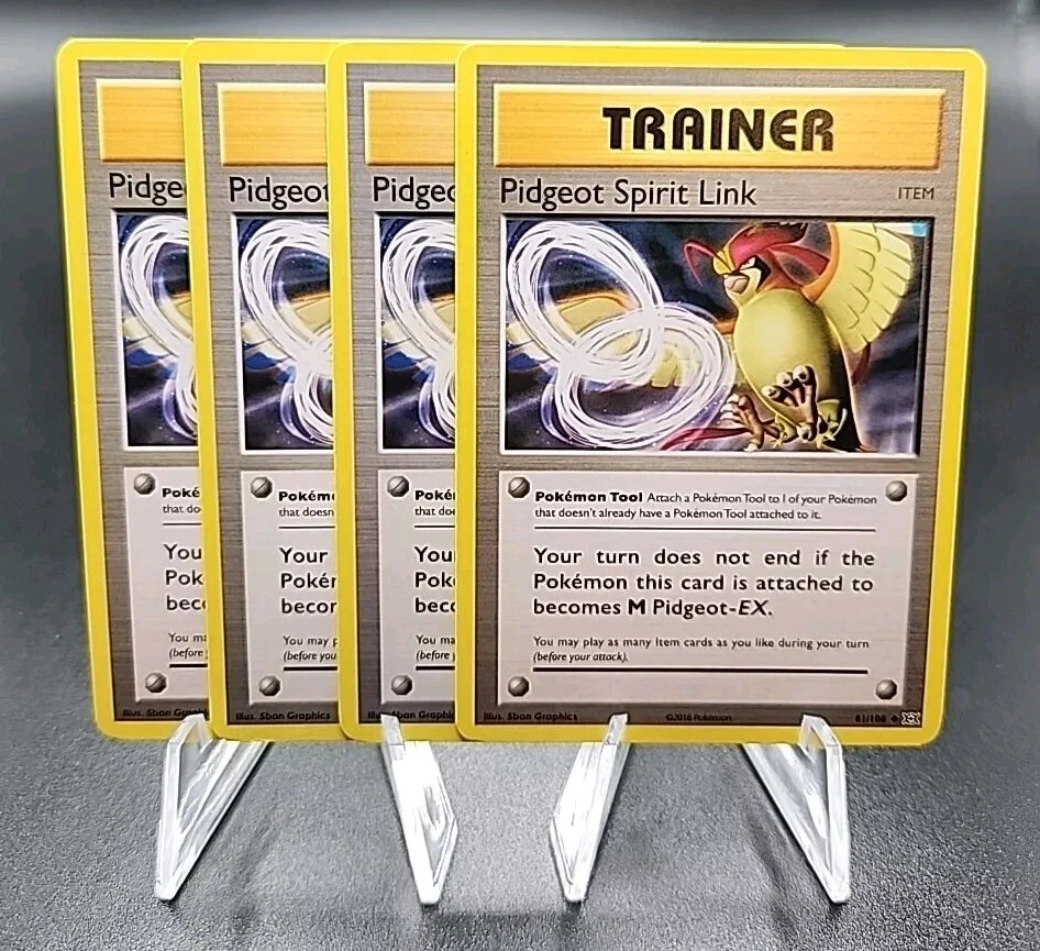 X4 Pidgeot Spirit Link 81/108 Uncommon Pokemon TCG XY Evolutions Trainer Playset - Image 1 of 1