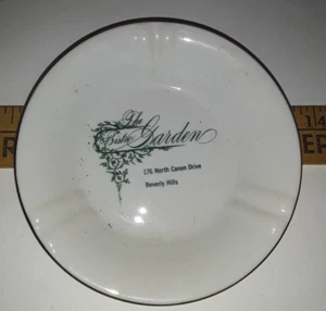 New Unused Vintage "The Bistro Garden" 4" Porcelain Glass Ashtray EC - Picture 1 of 3