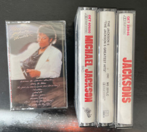 Sealed 1982 Michael Jackson Thriller Cassette Tape + The Jackson 5 & Bad