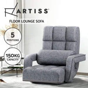 Artiss Floor Chair Sofa Lounge Recliner Chaise Swivel Couch Futon Grey Rota - Picture 1 of 10