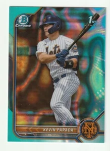 2022 Bowman Draft Chrome KEVIN PARADA Aqua Lava rifrattore / 199 Mets #BDC-47 - Foto 1 di 2