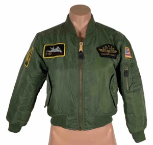 Rothco Ultra Force Flight Jacket Patches Fighter Pilot Boys Green sz M - Picture 1 of 11