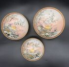 Set Of 3 Japanese Antique Porcelain Bowls Kutani Meiji Gilt Polychrome Signed