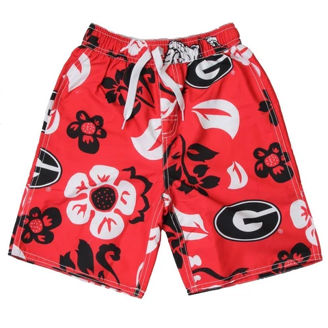 Youth Georgia Bulldogs UGA Swim Trunks Boys Floral Swim Shorts Cover