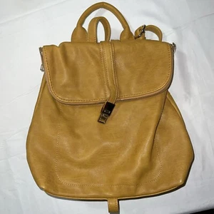Vintage Miztique The Diana Vegan Leather Messenger Backpack Handbag Light Brown - Picture 1 of 7