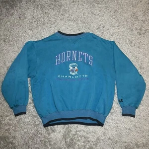 Vintage 90s Logo Athletic Charlotte Hornets Sweatshirt Men’s Xl Distressed - Picture 1 of 14