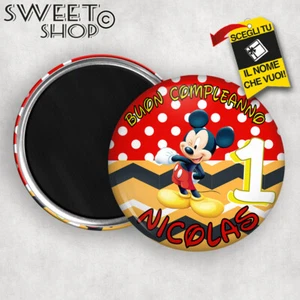 calamita magnete personalizzato COMPLEANNO TOPOLINO FESTA RICORDO REGALO NOME - Picture 1 of 1