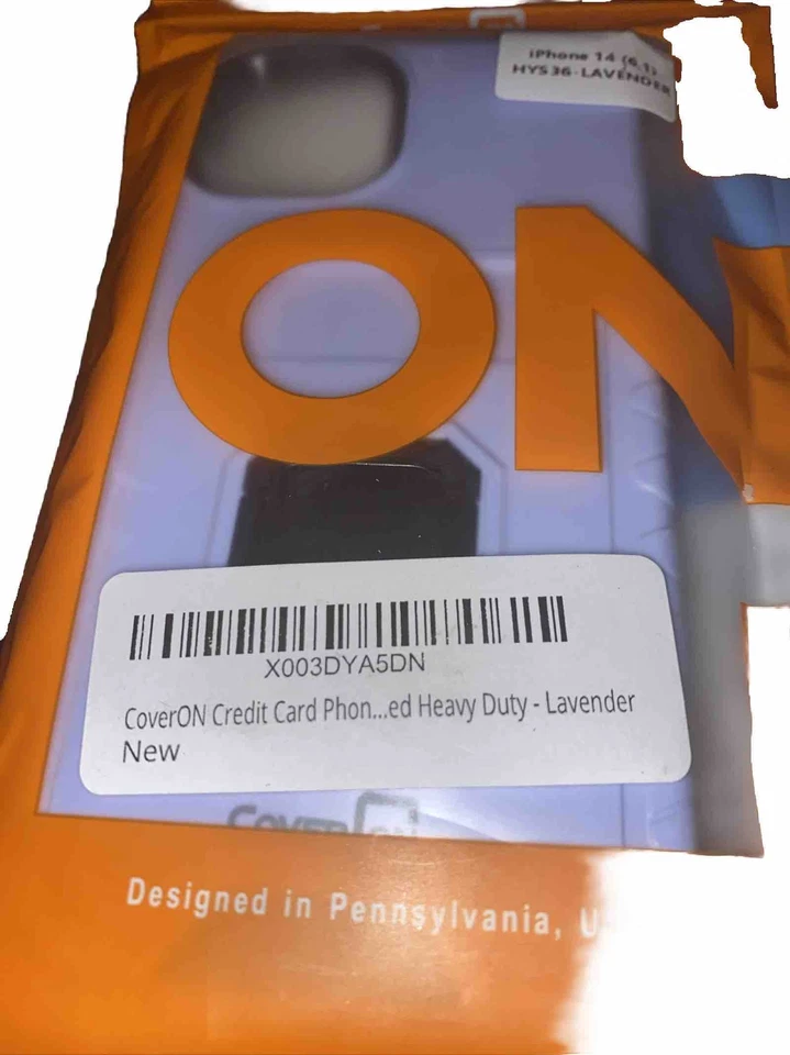 "Funda de teléfono con soporte de anillo de lavanda resistente resistente CoverOn ranura para tarjeta de 6,1"" nueva" Foto 1 de 4