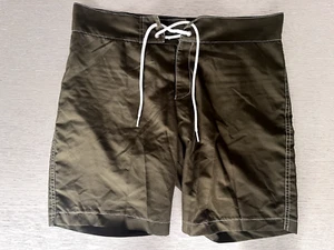 Parke & Ronen Swim Trunks Men's Size 30 Olive Green Drawstrings Board Shorts - Picture 1 of 5