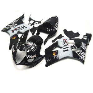 ABS Plastic Bodykit For Suzuki GSXR1000 2003 2004 K3 03 04 Black White Fairings - Picture 1 of 9