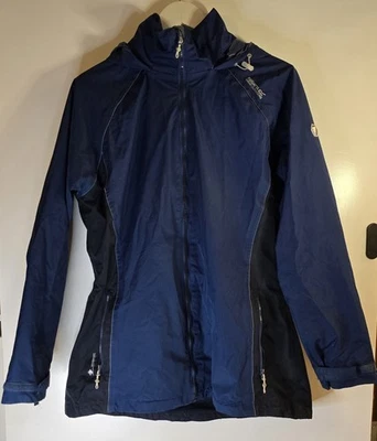 Chaqueta/abrigo con capucha impermeable azul Regatta Hydrafort para mujer talla 14 senderismo Foto 1 de 4