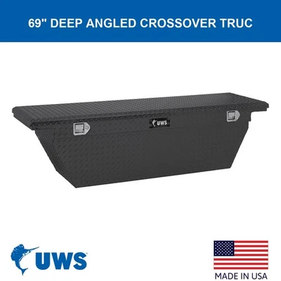 FOR 2004-2025 Chevrolet Silverado 1500 69" Angled Crossover Truck Tool Box - Image 1 of 4
