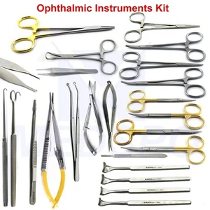 Ophthalmic Surgery Kit Needle Holder Micro Scissors Forceps Blepharoplasty Tools - Picture 1 of 22